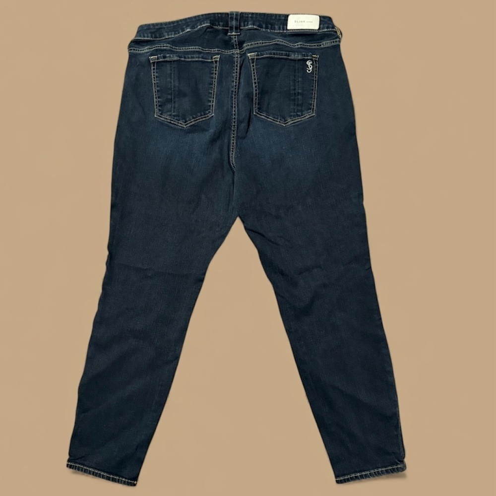 SLINK Midnight Blue Skinny Jeans Super Stretchy Size 18 - Picture 3 of 5